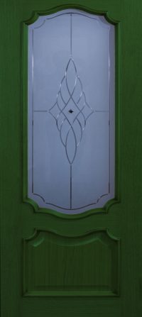 Klassieke deur met glas – groen