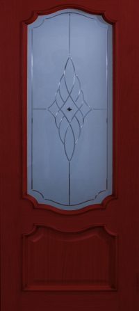 Klassieke voordeur met glas – rood